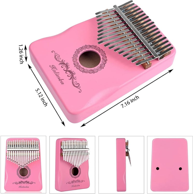 Flyott Kalimba Thumb Piano 17 Keys, Finger Piano Musical Instruments, Mbira Music Kids Gifts Adult Beginners Hand Pianos (Pink) - Image 3